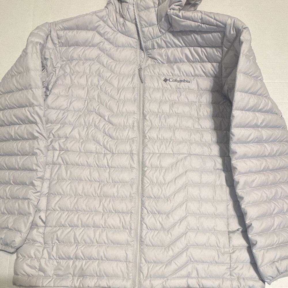 Columbia Omni-Heat Gray Down Insulated Hooded Packable Puffer Jacket L